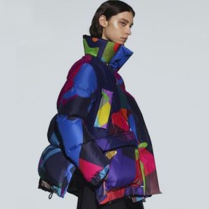 COLOR BLOCK DOWN PUFFR PARKA JACKET 1